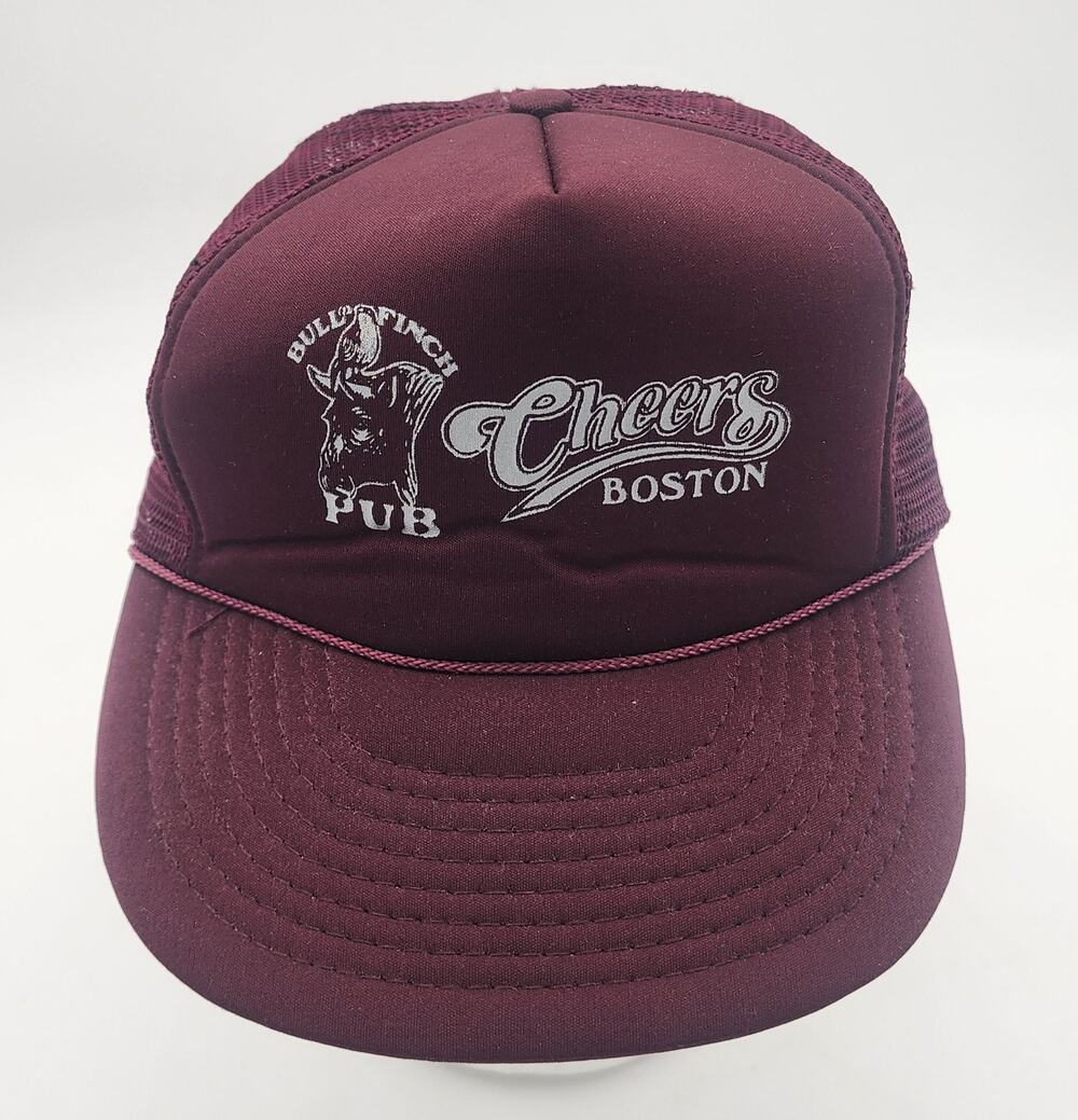 Vintage Bullfinch Pub Cheers Snapback Trucker Hat – Mesh Foam One Size 80s 90s